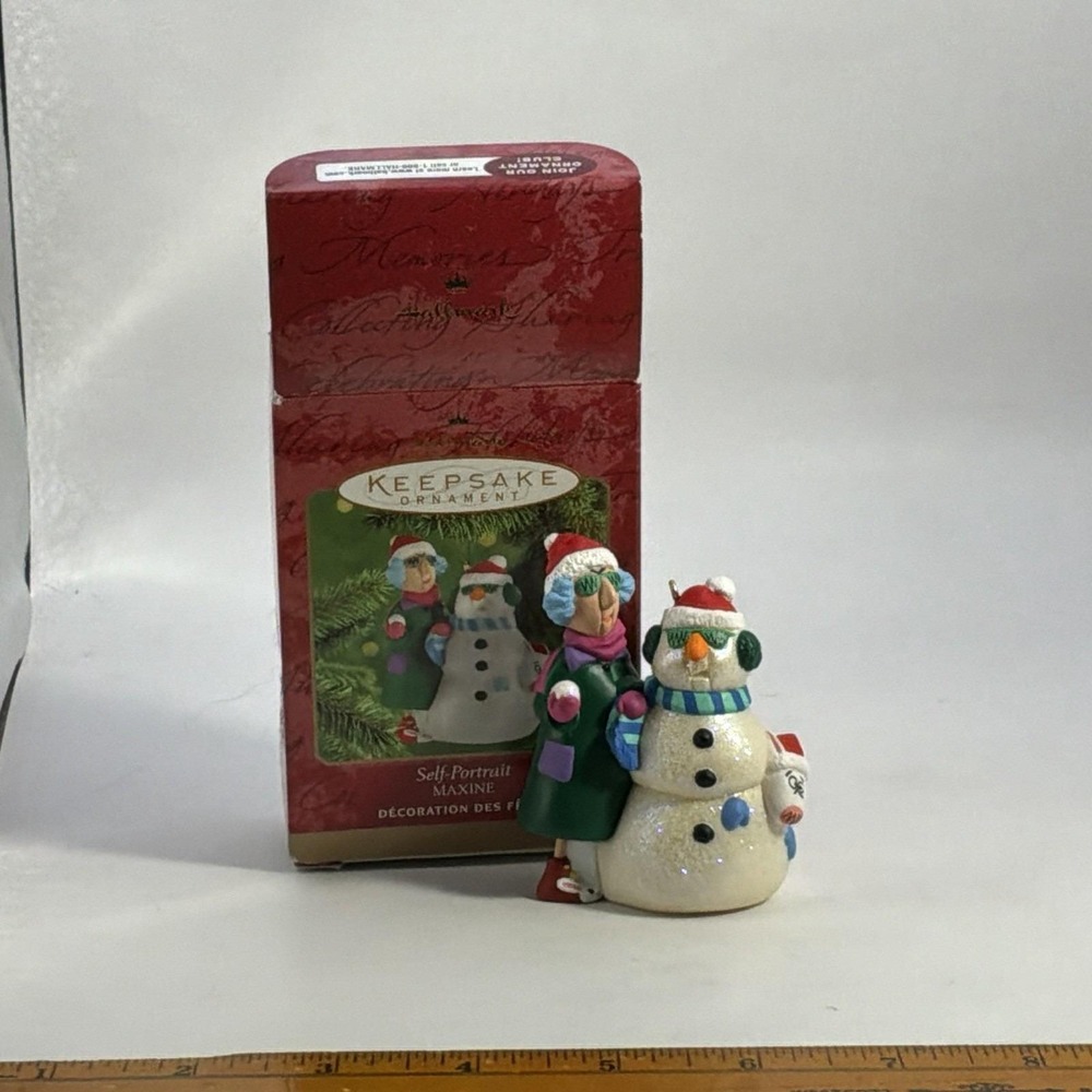 Vintage 2000 Hallmark Keepsake Ornament Self-Portrait Maxine Snowman w/Box
